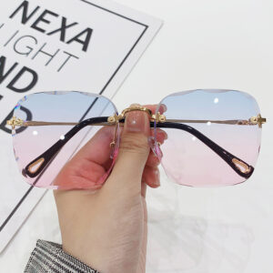 แว่นวินเทจ แว่นทรงสี่เหลี่ยมประเทศเกาหลีแว่นกันแดดโลหะ แว่นตาแฟชั่น แว่นกันแดด แว่นตาแฟชั่นผู้หญิง