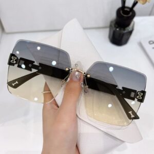 แว่นตากันแดด ทรงสี่เหลี่ยม ป้องกันรังสียูวี 400 ไล่โทนสีเทา แฟชั่นสําหรับผู้หญิง