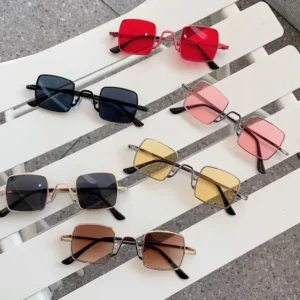 แว่นตากันแดด กรอบเหล็ก ทรงสี่เหลี่ยม สําหรับผู้ชาย และผู้หญิงคละสี 20/ชิ้น ขายยกกล่อง