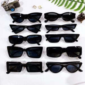 แว่นวินเทจ ทรงเด็กช่าง Style 4kings แว่นรูแปง อินทร แว่นกันแดด สีดำ สุดฮิต ยกกล่อง 50/ชิ้น คละแบบ