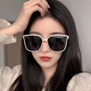 แว่นตากันแดด กรอบใหญ่ สไตล์วินเทจ เกาหลี สําหรับผู้หญิง และผู้ชาย