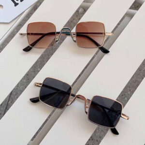 แว่นตากันแดด กรอบเหล็ก ทรงสี่เหลี่ยม สําหรับเด็กผู้ชาย และเด็กผู้หญิง 2/ชิ้น