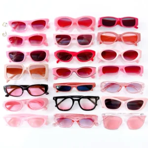 แว่นแฟชั่น แว่นตากันแดด ❤️สีชมพู❤️ คละแบบ 100/ชิ้น