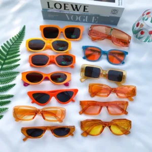 แว่นตาแฟชั่น ”รวมแว่นตาสีส้ม “แว่นตากันแดด 100/ชิ้น