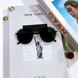 ⭐แว่นทรงดิว แว่นกันแดดผู้หญิง ทรงหยดน้ำ แว่นตาแฟชั่น กรอบสีดำ